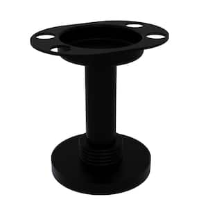Vanity Top Tumbler and Toothbrush Holder with Groovy Accents in Matte Black