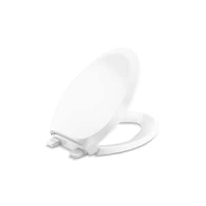 French Curve Elongated Closed Front Toilet Seat in White