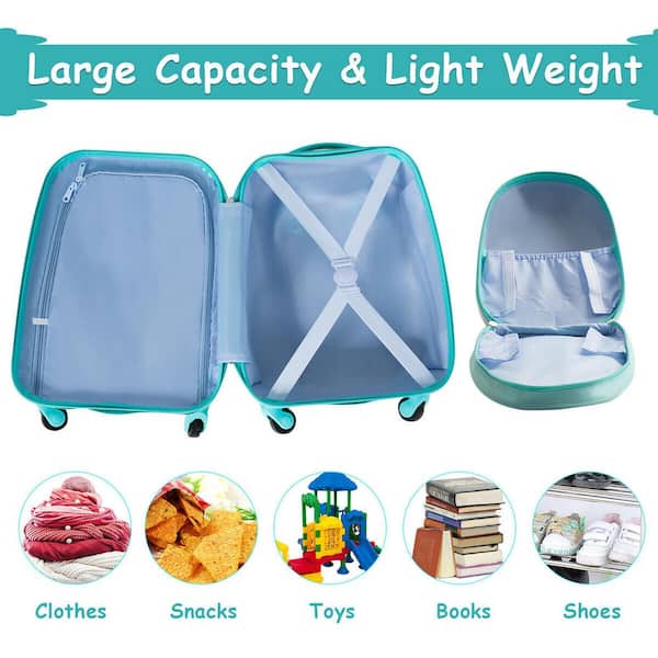 Costway 2Pc 12'' 16'' Kids Luggage Set Suitcase Backpack School Travel  Trolley ABS
