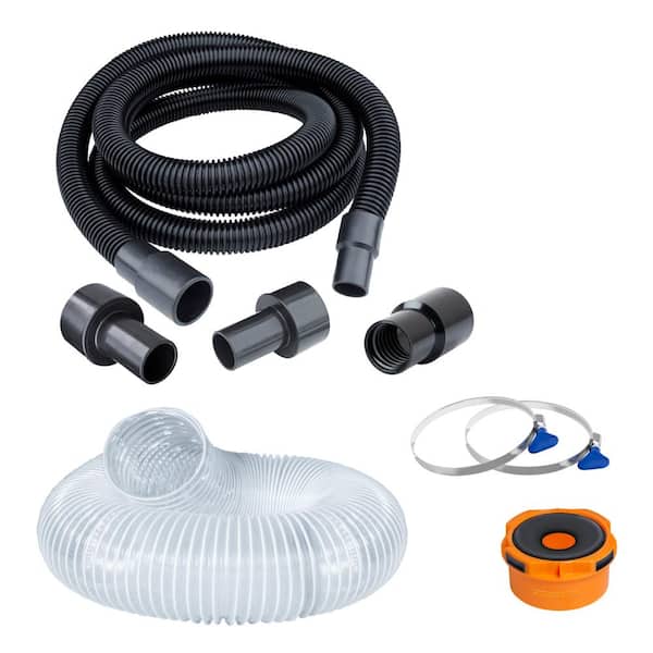 ‎POWERTEC 10 ft. Hose with 5 Fittings, and 4 in. x 5 ft. Hose with Dust Port Adapter and 2 Key Hose Clamps