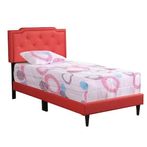 Deb Jewel Red Tufted Twin Panel Bed