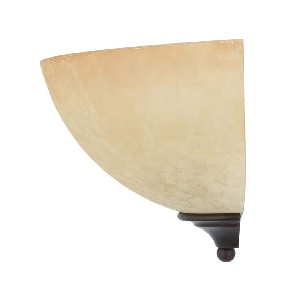 Old Bronze Tuscan Suede Glass Wall Sconce, 7x12 Inches