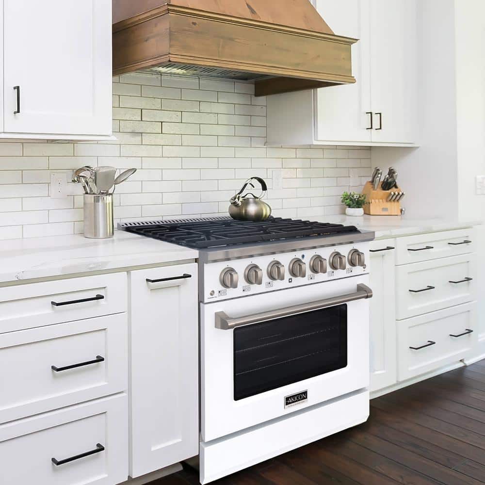 Akicon AK-JK36A1-WS Akicon 36" 5.2 Cubic Feet Smart Natural Gas Range with 6 Burners