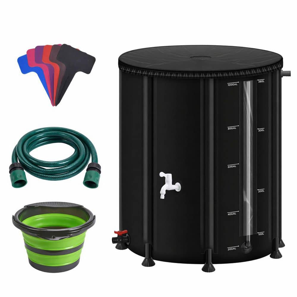 100 Gal Collapsible Rainwater Collection Barrel with 2 mm Frame, PVC, Black and Quick-Connect Tap Kit price history on PriceWatchPro