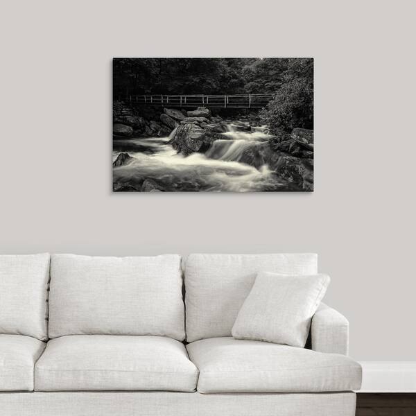 GreatBigCanvas "Chimney Tops Bridge II - Black and White" by Bob Rouse Canvas Wall Art