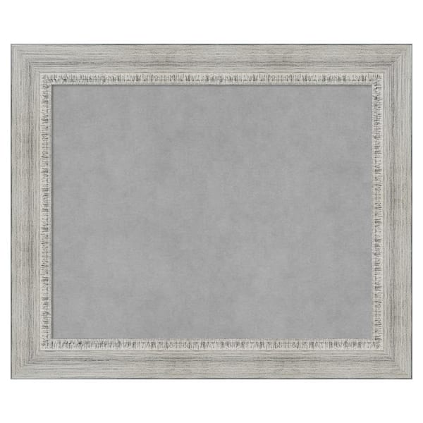Amanti Art Rustic White Wash 24 in. x 20 in Framed Magnetic Board