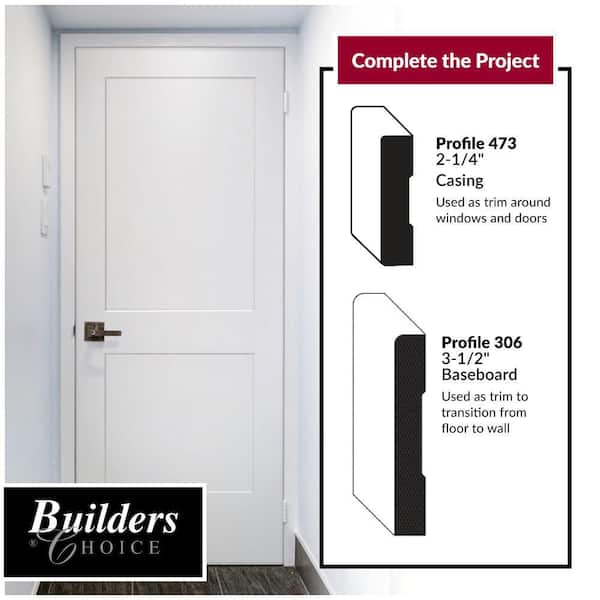 Builders Choice 30 in. x 80 in. Flush Right-Hand Hollow Core White