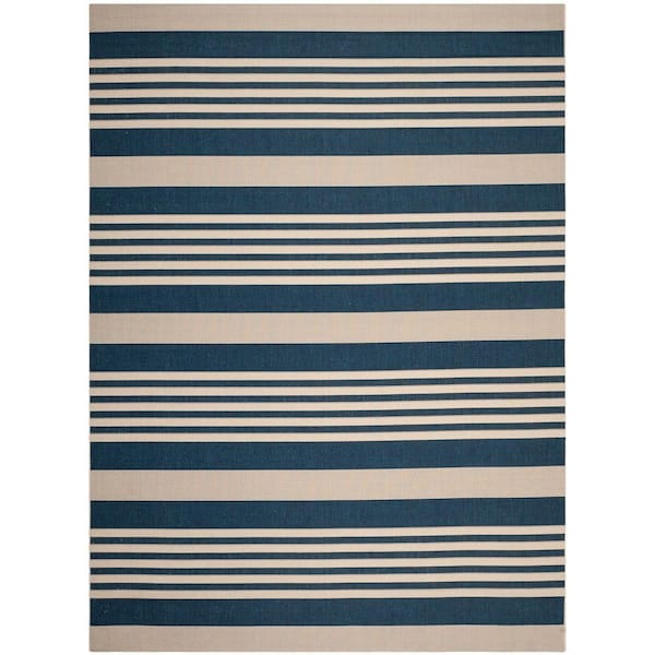 Envelor Beige 48 in. x 72 in. Stripes Floor Mat Indoor/Outdoor