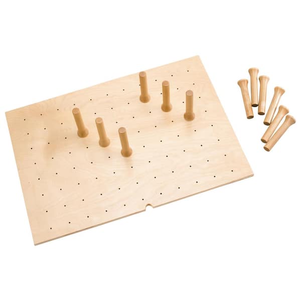 Rev-A-Shelf 30.25 in. x 6.63 in. x 21.25 in. Natural Brown Trimmable Pegboard Drawer Organizer with 12 Pegs