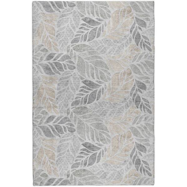 Dream Shag Premium Machine Washable Abstract ADS198 Fog 10 ft. x 14 ft. Area Rug