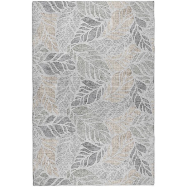 Dream Shag Premium Machine Washable Abstract ADS198 Fog 3 ft. x 5 ft. Area Rug