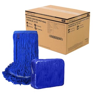 5 in. Loop End Commercial String Mop Blended Mop Head Replacement Refill 32 oz. Dark Blue (24-Pack)