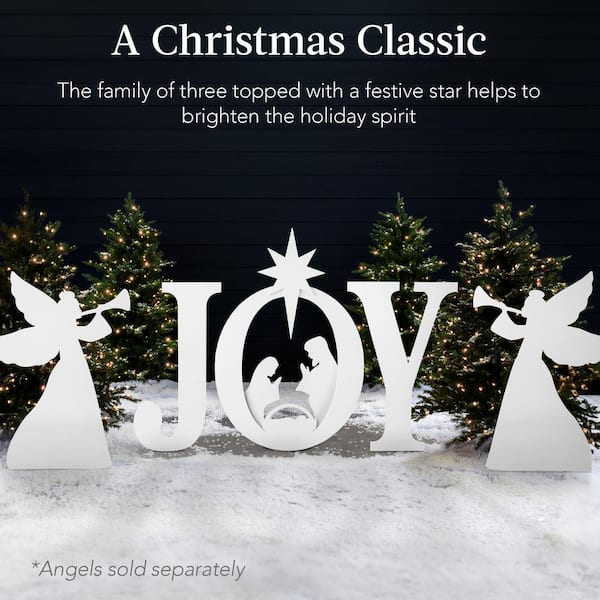 Best Choice Products 72in White Outdoor Joy Christmas Nativity