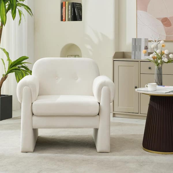 Downy Fluffy Cloud Upholstered Accent Chair, Armchair for Bedroom Reception Area Reading Room Living Room in Beige