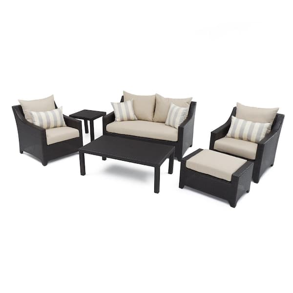 RST Brands Deco 6-Piece Patio Seating Set with Slate Grey Cushions