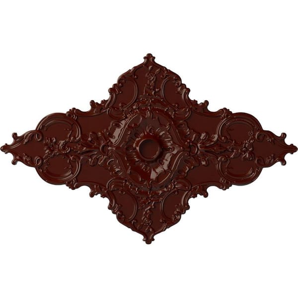 Ekena Millwork 2" x 67-1/4" x 43-3/8" Polyurethane Melchor Diamond Ceiling Medallion, Brushed Mahogany