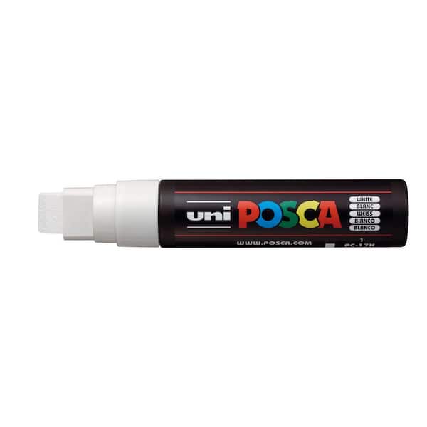 POSCA Acrylic Paint Marker PC-1MR Ultra-Fine White - Wet Paint
