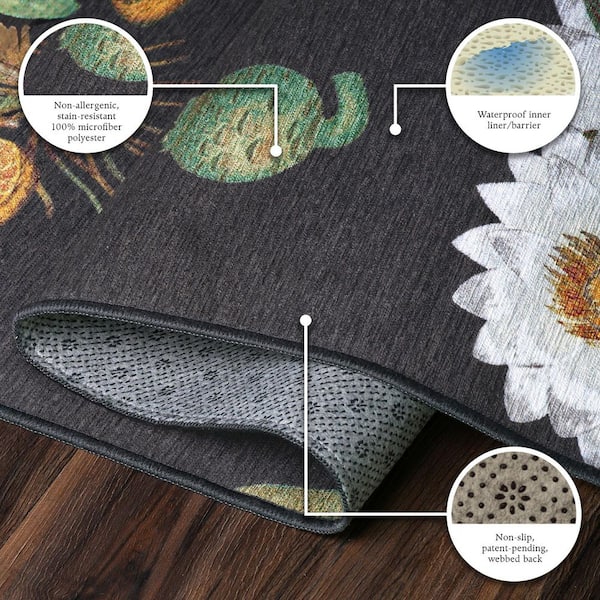 Lotus Kettle Multicolor Washable Rug 5 ft. x 7 ft. Area Rug