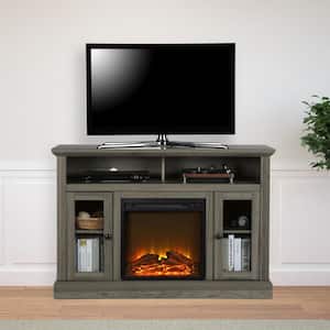 Nashville 47.24 in. Medium Brown Particle Board TV Stand Fits TVs Up to 50 in. with Electric Fireplace