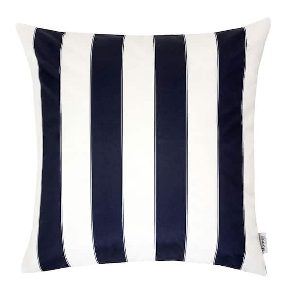 20 x 20 in. Navy Polyester Outdoor Throw Pillow, Waterproof Square Decorative Pillow for Patio Furniture