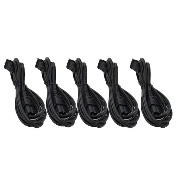 Micro Connectors, Inc 10 ft . (18AWG)/2-Prong Polarized Notebook Power Cord (NEMA 1-15P To C7) Indoor-Black (5-Pack)