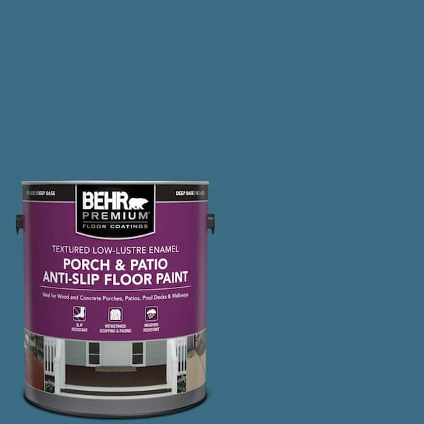 BEHR PREMIUM 1 gal. #S490-6 Bering Wave Textured Low-Lustre Enamel Interior/Exterior Porch and Patio Anti-Slip Floor Paint