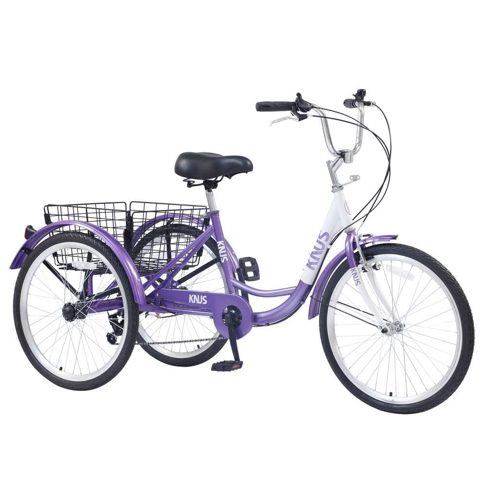 青紫色 シティサイクル 3輪 バスケット付き purples-lavenders-bikes-