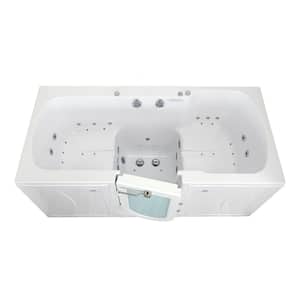 Big4Two 80 in. Whirlpool and Air Bath Walk-In Bathtub in White, Foot Massage, Heated Seats, Left Door, 2 in. Dual Drain
