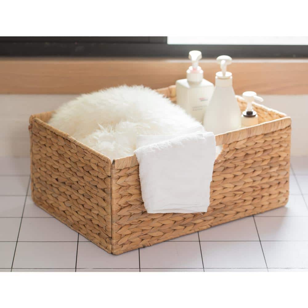 Foldable Natural Water Hyacinth Medium Storage Bin
