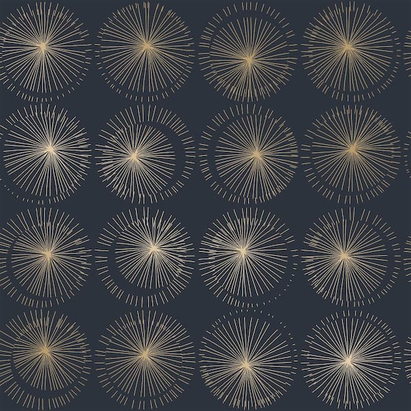 Tempaper Goodbye Moon Midnight Vinyl Peel and Stick Wallpaper Sample