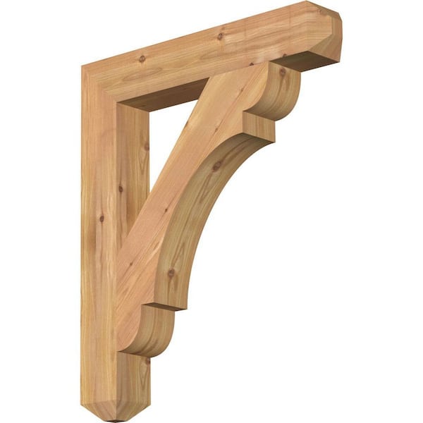 Ekena Millwork 3.5 in. x 26 in. x 22 in. Western Red Cedar Olympic Craftsman Smooth Bracket