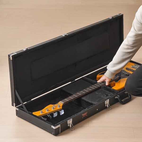 VEVOR Bass Guitar Hard Case 48. 03in. Black Briefcase Rectangular