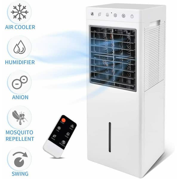 BLACK+DECKER Evaporative Air Cooler - Portable Air Conditioner Cooling Fan  with LED Display, Remote Control, 2-Gallon Water Tank - Compact and