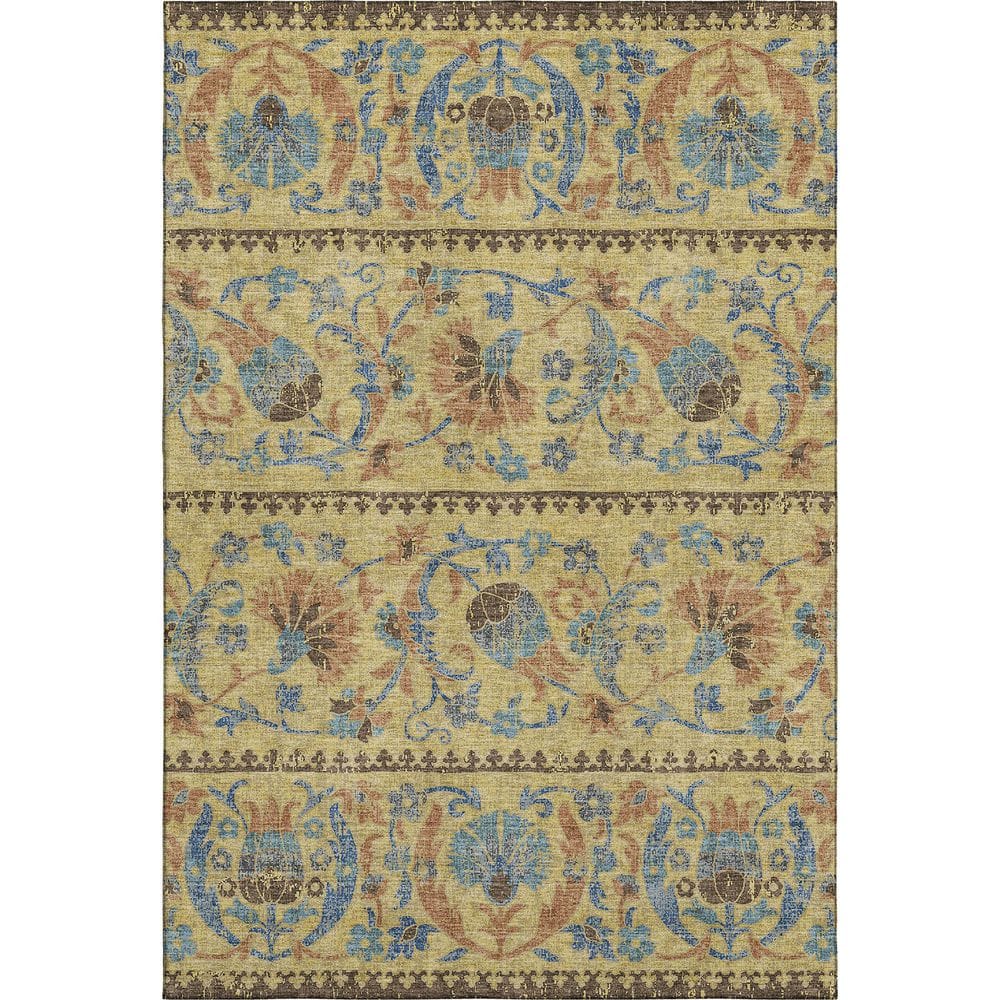 Mayfield Premium Machine Washable Abstract AMF2480 Gold 9 ft. x 12 ft. Area Rug price history on PriceWatchPro
