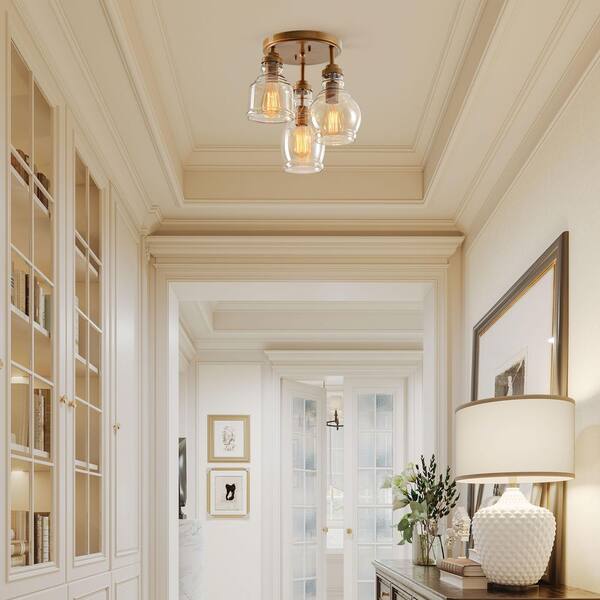 Mavis　バンジョー Jojospring Mavis 13.8 in. in Diameter 3-Light Brushed Brass