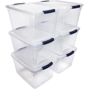 Rubbermaid Cleverstore 41 Quart Plastic Tote Container Bin With Latching  Lid And Handles For Reusable, Stackable Home Office Storage, Clear (4 Pack)  : Target
