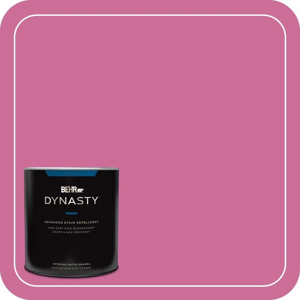 1 qt. #100B-6 Fuchsia Kiss Satin Enamel Interior Stain-Blocking Paint & Primer price history on PriceWatchPro