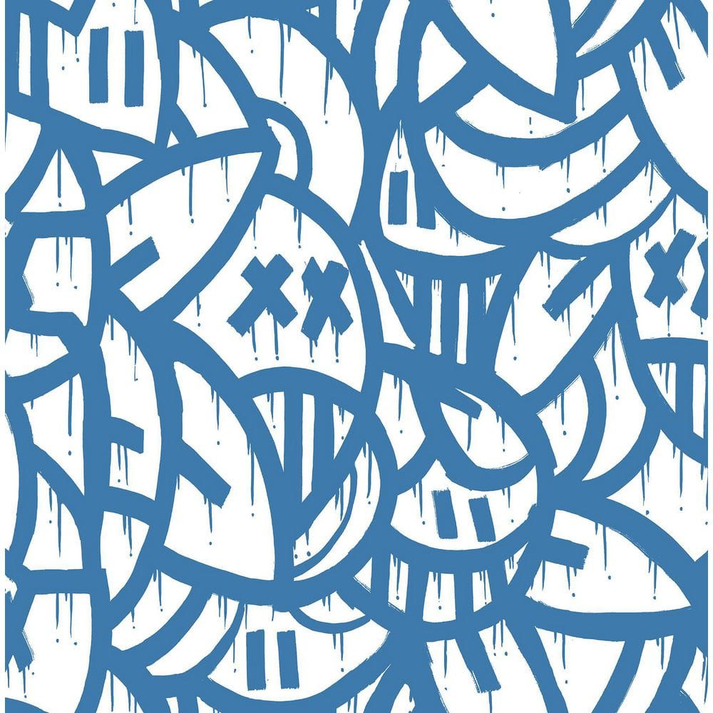 Blue Bold Arrangements Peel and Stick Wallpaper