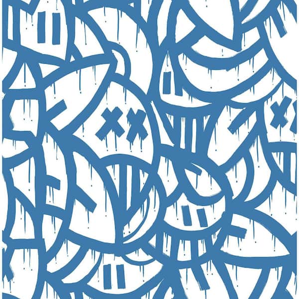 ARM OF CASSO Blue Bold Arrangements Peel and Stick Wallpaper