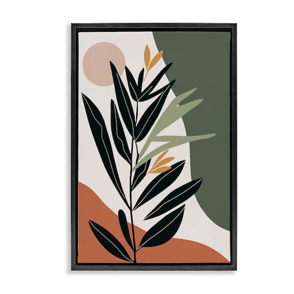 Stupell Industries Earthy Tropical Foliage by LSR Design Studio Black Floater Frame Nature Graphic Art Print 25 in. x 17 in.