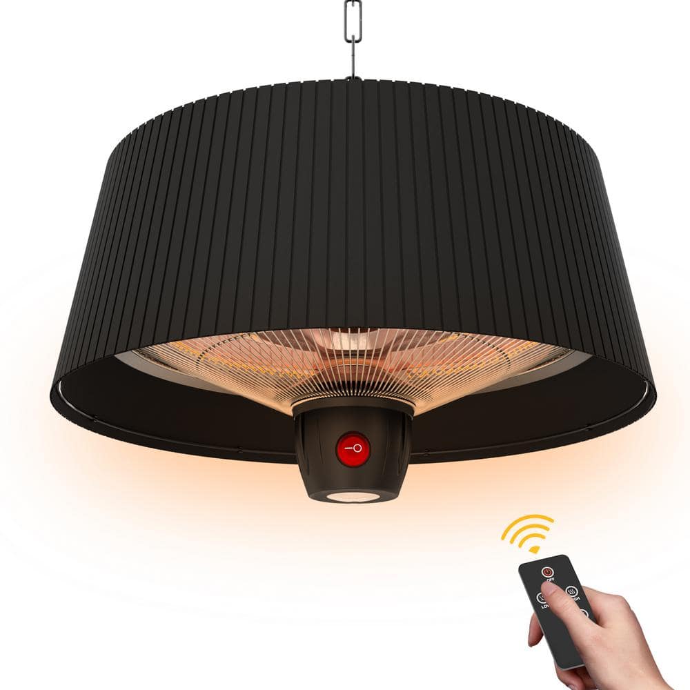 1500-Watt Outdoor Stainless Steel Electric Patio Heater with LED Ligh, Remo