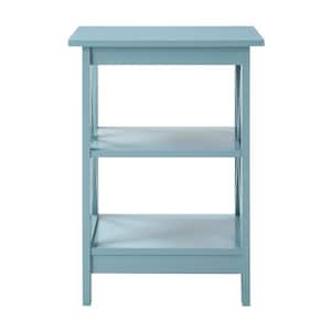 Oxford 15.75 in. Sea Foam Standard Square MDF End Table with Shelves