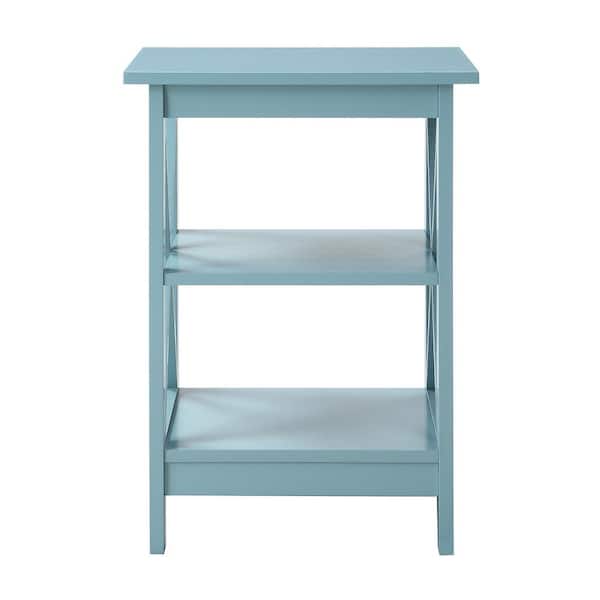Convenience Concepts Oxford 15.75 in. Sea Foam Standard Square MDF End Table with Shelves