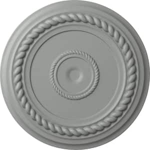 19-5/8" x 1-1/2" Alexandria Rope Urethane Ceiling Medallion (Fits Canopies upto 4-5/8"), Primed White
