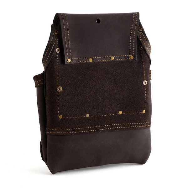 OX TOOLS Brown Oil Tanned Leather 10-Pocket Nail and Tool Pouch OX