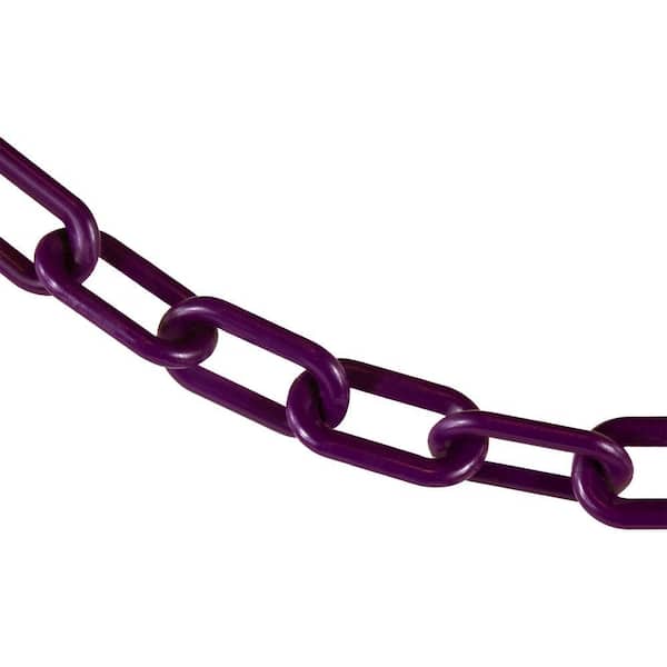 2 in. (#8, 51 mm) x 10 ft. Plastic Safety Chain in Purple