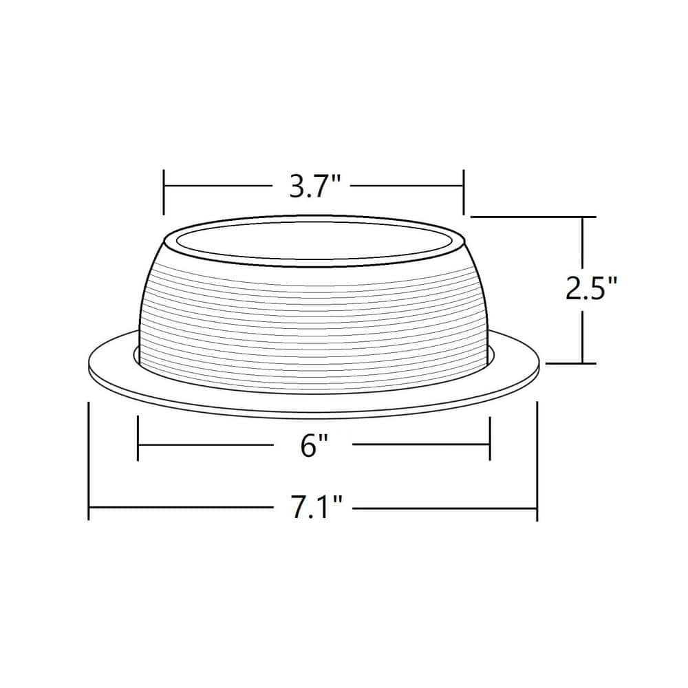 6-Inch Black and White Steel Baffle Recessed Trim
