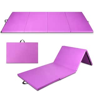 Purple 8 ft. x 4 ft. x 2 in. Folding Gymnastics Tumbling Gym Mat Stretching Yoga (32 sq. ft.)