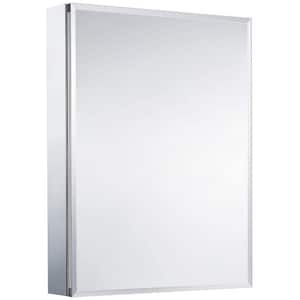 20 in. W x 26 in. H Silver Recessed/Surface Mount Soft Close Medicine Cabinet with Mirrored Door
