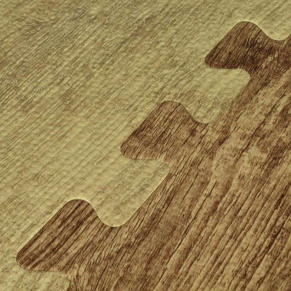 Greatmats Foam Tiles Rustic Medium Wood Grain 24 in. W x 24 in. L